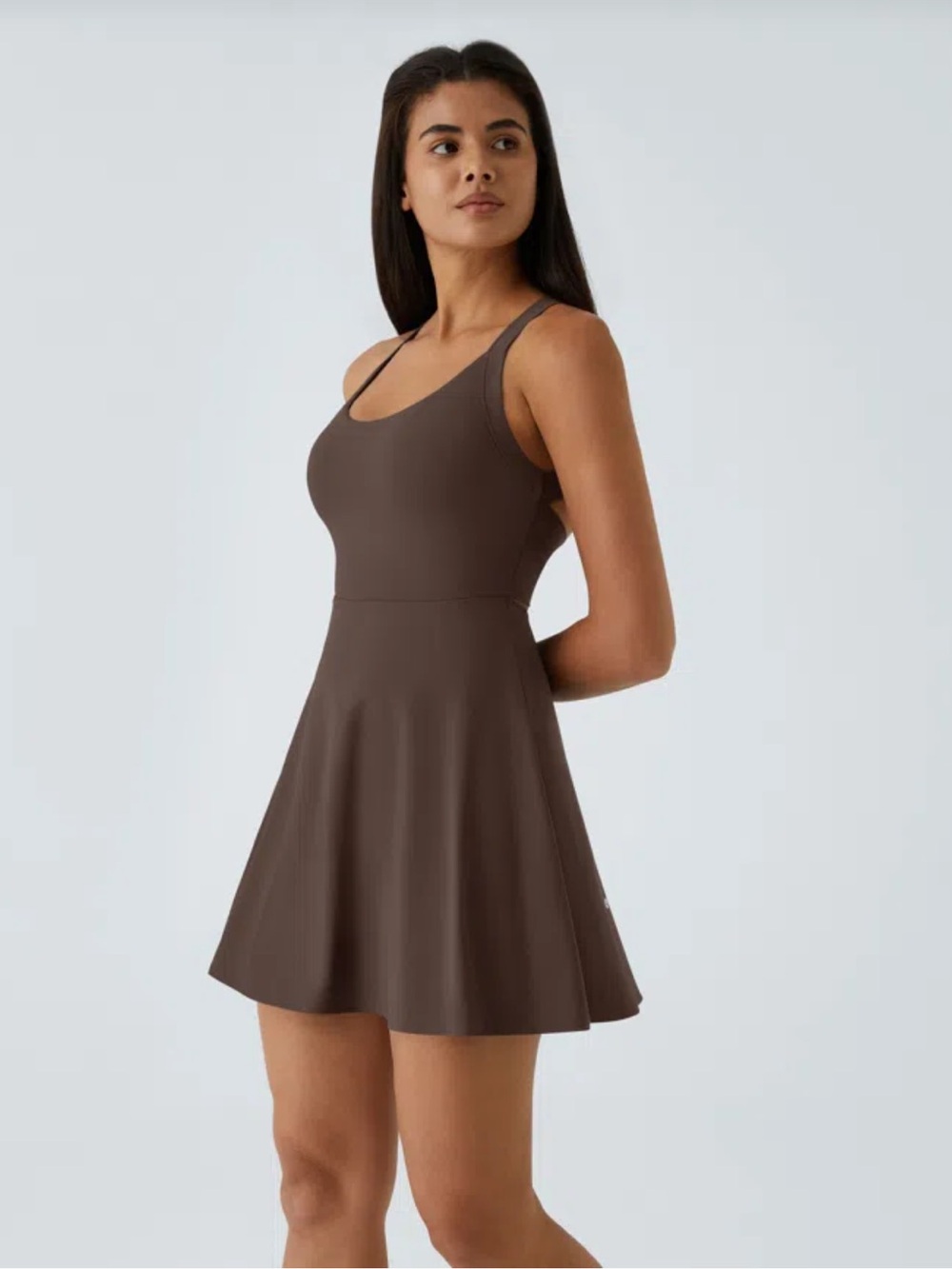 HALARA SoftlyZero Airy Backless Twisted Flare Low Support Dance Active Dress S